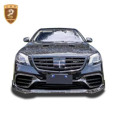 Mansory Style W222 S63 Body Kit for Mercedes Bens Front Lip Side Skirts Hood Cover Rear Bumper Body Part