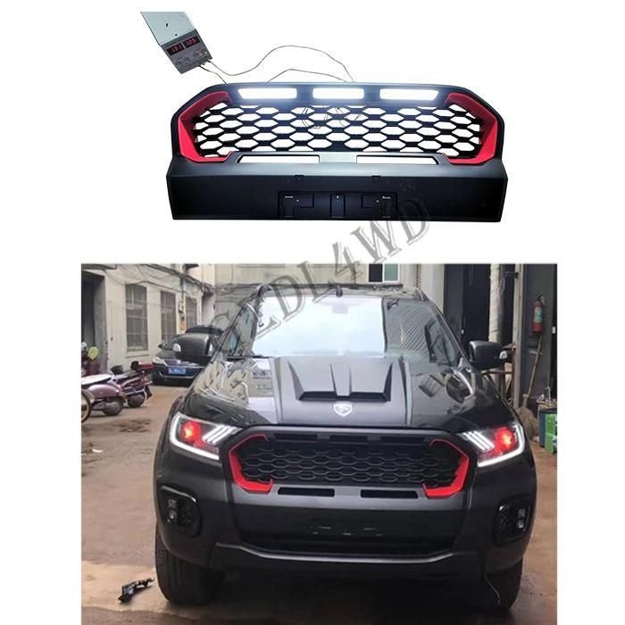 Black Ranger Front Mesh Grill Ranger T8 Wildtrak 2018 Onwards