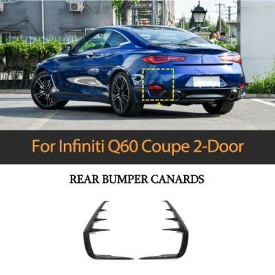 Carbon Fiber Rear Bumper Canards for Infiniti Q60 Coupe 2-Door 2016-2020
