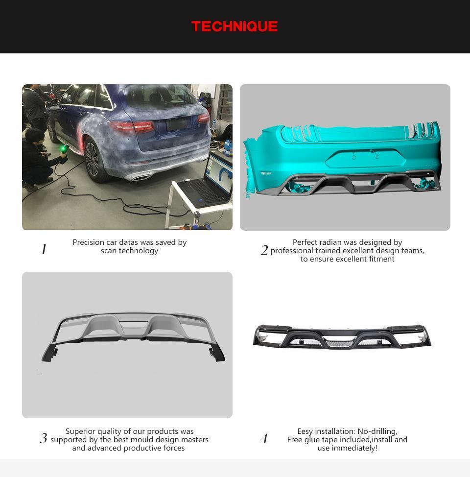 Carbon Fiber Rear Diffuser for Ford Mustang Gt Coupe 2-Door 2018-2019