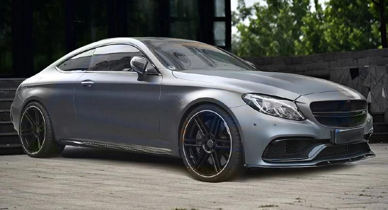 3PCS/Set Carbon Fiber C205 Front Lip for Mercede S Ben Z C-Class C205 C63 Amg 15-17