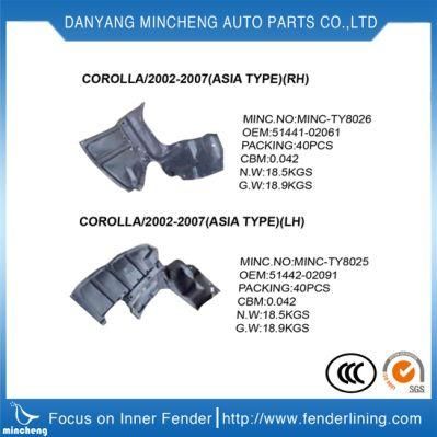 Auto Fender Liner for Toyota Land Cruiser Fj100 53875-60020 53876-60020 Inner