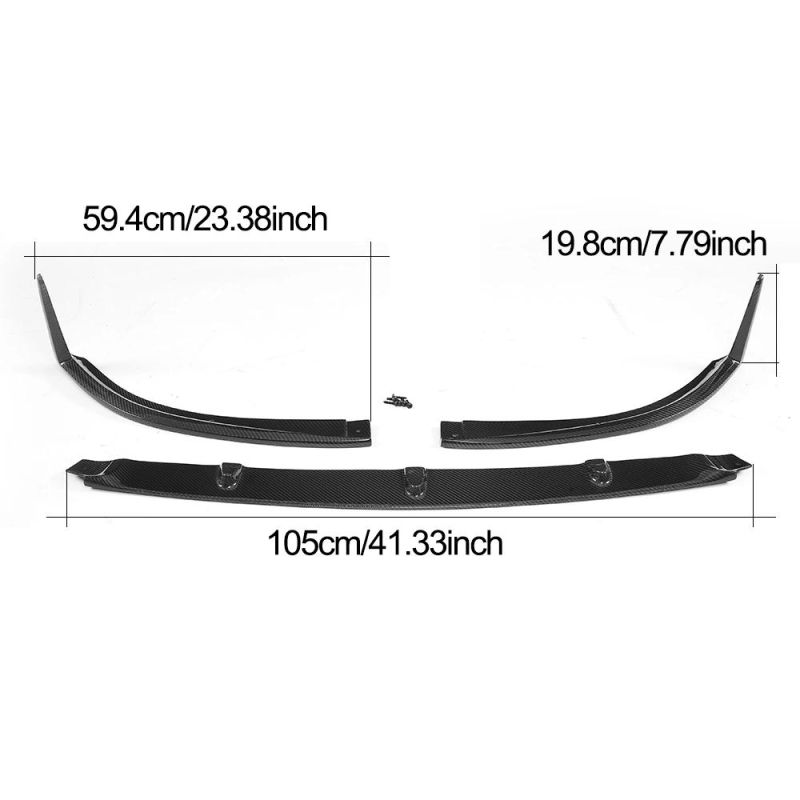 3PCS/Set Carbon Fiber C205 Front Lip for Mercede S Ben Z C-Class C205 C63 Amg 15-17