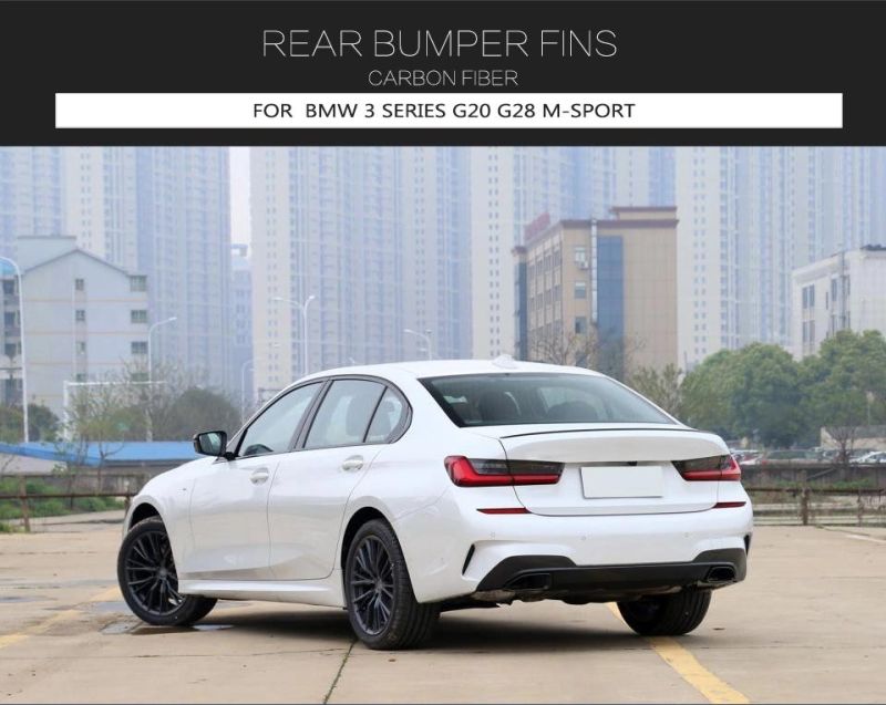 Carbon Fiber Rear Bumper Fins Canards for BMW 3 Series G20 G28 M-Sport Sedan 4-Door 2020-2021