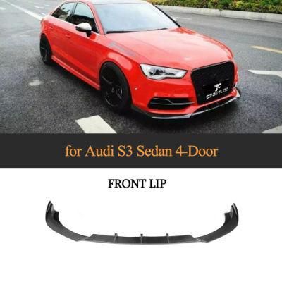 Carbon Fiber Front Lip Chin Spoiler Fit for Audi S3 2015 Sedan 4-Door 2014 up (Fit S3)