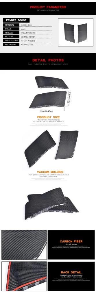 Carbon Fiber Rear Quarter Panel Fender Scoop for Ford Mustang Gt Coupe 2-Door 2015-2017