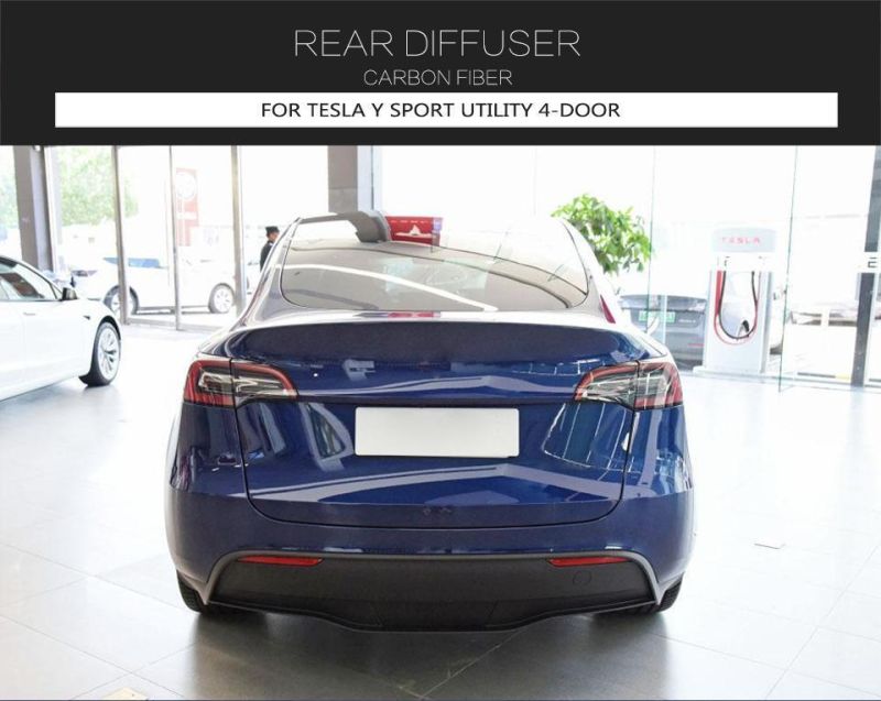 Carbon Fiber Rear Diffuser for Tesla Model Y Sport Utility 4-Door 2019-2021