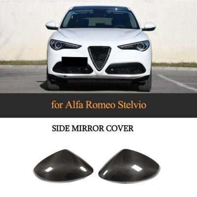 Carbon Fiber Side Mirror Caps Fit for Alfa Romeo Stelvio 2017-2018