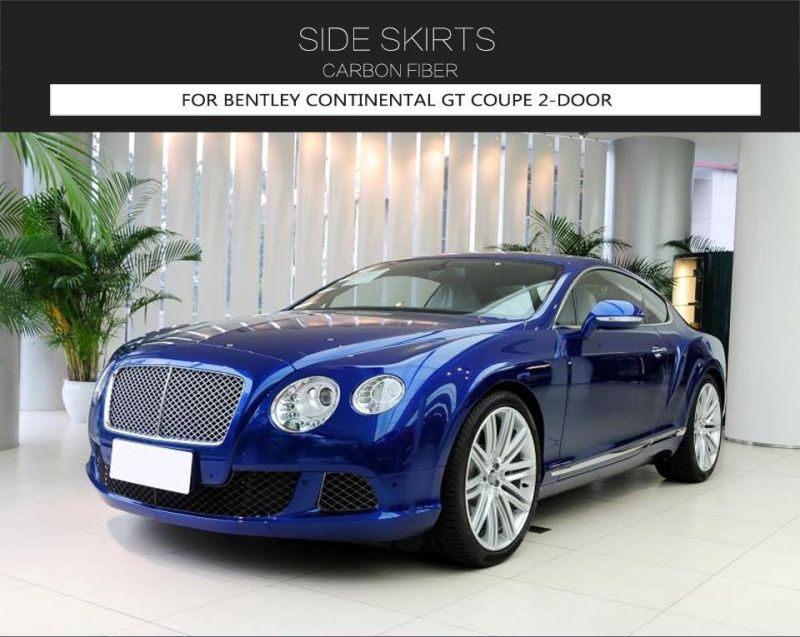 for Bentley Continental Carbon Fiber Side Skirt Extensions 2-Door 2012-2016
