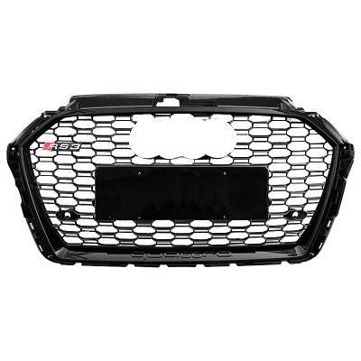for Audi A3 RS3 S3 Quattro Style 2017 2018 2019 ABS Silver Car Front Bumper Grille