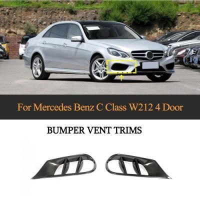 for Mercedes Benz C Class W212 Carbon Fiber Front Bumper Vent Trims 4 Door 2014-2016