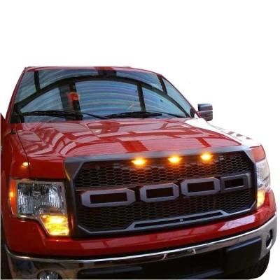 Glossy Black LED Mesh Front Hood Bumper Grille for F150 09-14 Auto Offroad 4X4 Truck
