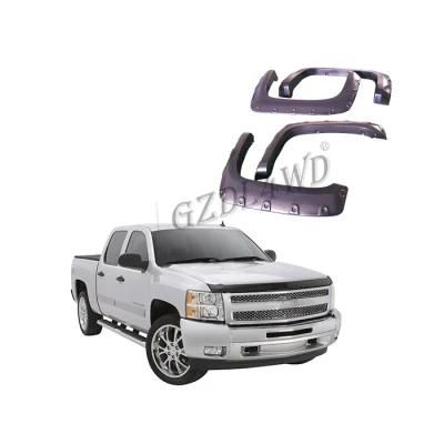 2007-2013 Heavy Duty Pocket Rivet Style Front and Rear Fender Flares for Chevy Silverado