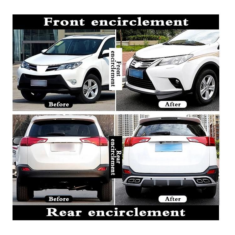 Plastic 4X4 Car Accessories Front Bumper Body Kit for RAV4 2014-2015 Upgrade to Lexus