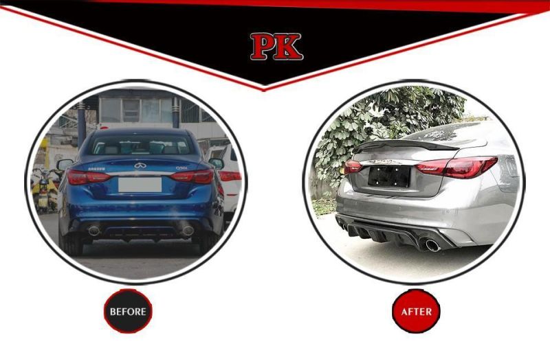 Carbon Fiber Rear Bumper Diffuser Spoiler for Infiniti Q50 Sport Model 2018