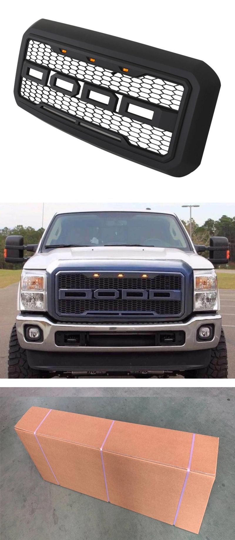 Painted Red Front Bumper Grille Ford F250 350 2012 2013 2014 2015 2016 Raptor Style