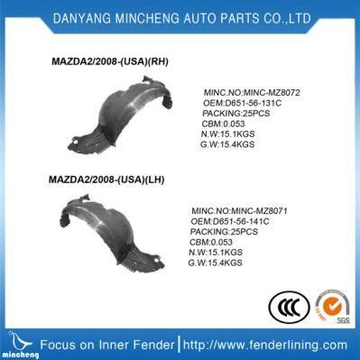 Car Body Parts Auto Accessory Front Fender Inner Liner Fender for Mazda