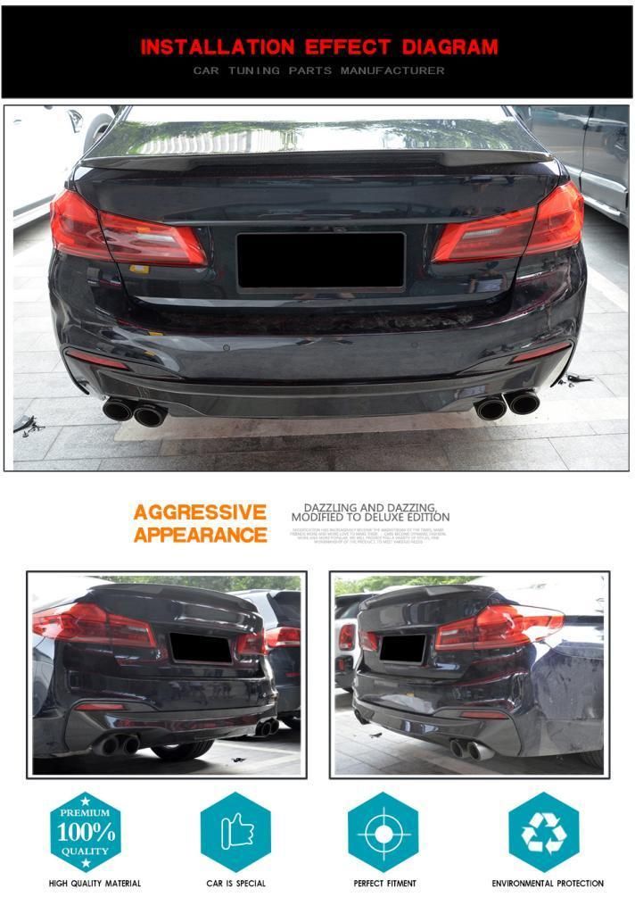 Carbon Fiber Rear Diffuser for BMW G30 G31 G38 520I 530I 540I M-Sport 2017-2019