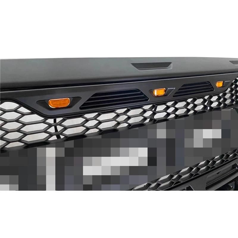 with 5PCS LED Light 4X4 ABS Plastic Matte Black Car Front Grill Grille for Ford F150 F-150 2018