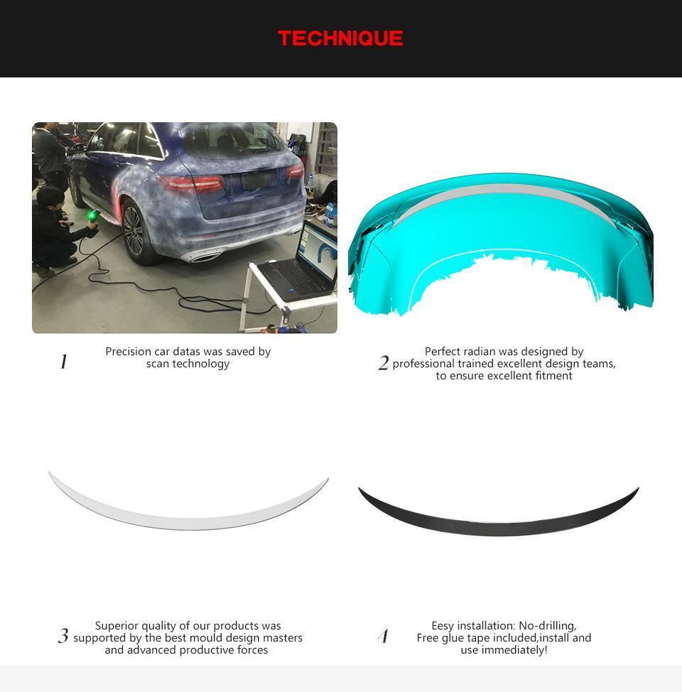 Carbon Fiber Rear Spoiler for Tesla Model 3 Sedan 4-Door