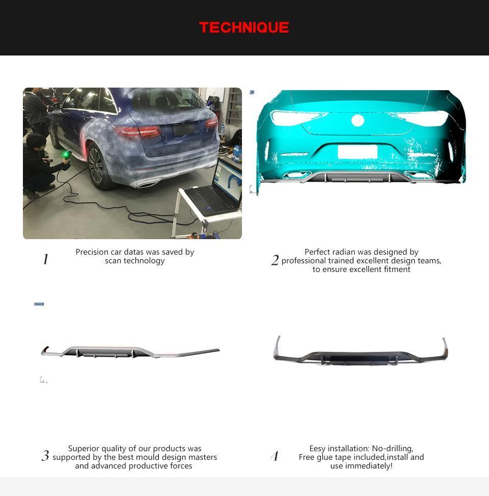 Carbon Fiber C205 Rear Diffuser Lip for Mercedes Benz C Class C63 Amg S 2 Door 2015-2021