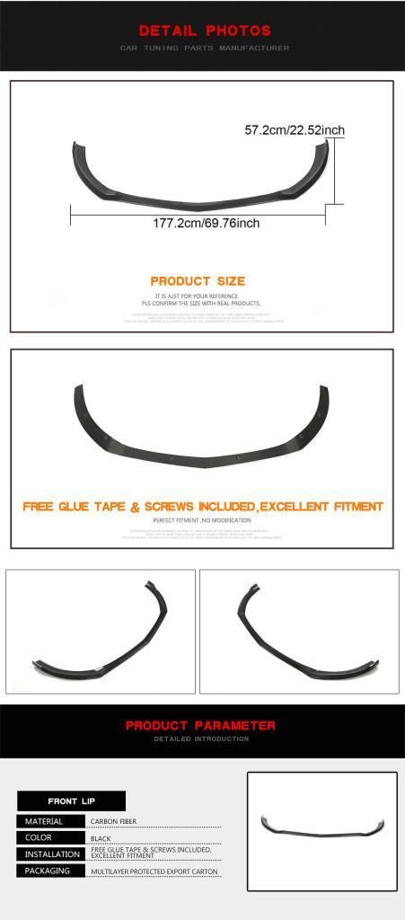 Carbon Fiber Front Lip for Mercedes Benz a Class W177 V177 A200 A220 A250 2019-2020
