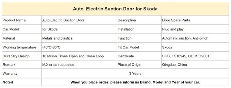 Universal Auto Electric Suction Door for Skoda