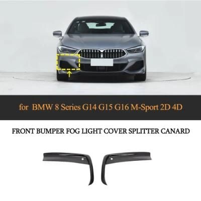 Dry Carbon Fiber Front Bumper Canards for BMW G14 G15 G16 840I M850I 8 Series M Sport 2D 4D 2019-2020