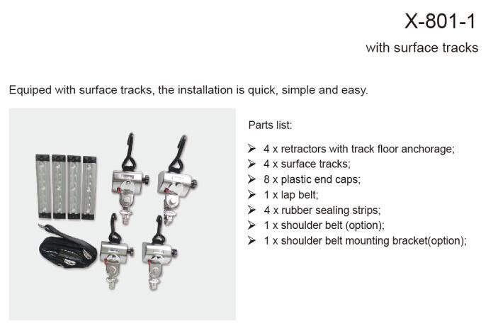 Wheelchair Tie Down System, Wheelchair Accessiblity (X-801-2)