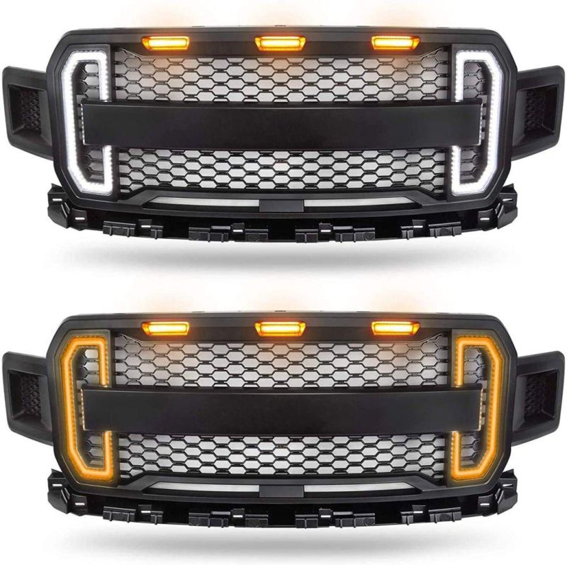 Pickup Truck 4X4 Car Accessories Front Grille for Ford F-150 2018 - 2020 Grill with Tunning Lights