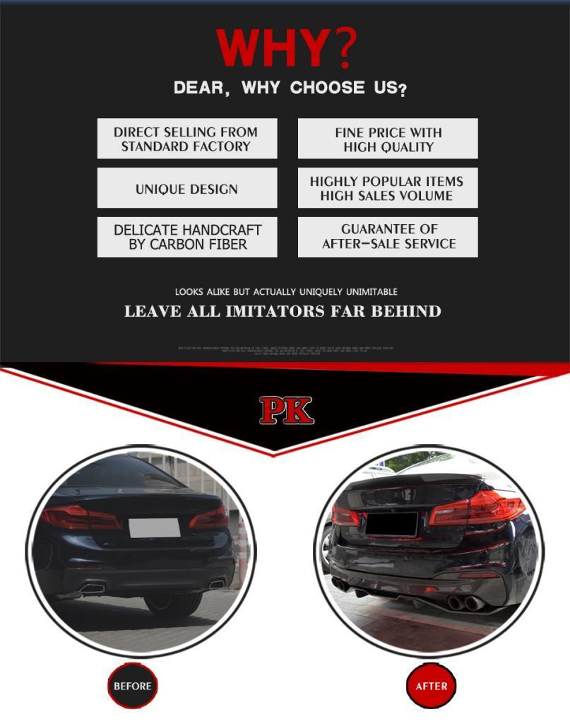 Carbon Fiber Rear Diffuser for BMW M5 G30 G38 M-Sport 2017-2019