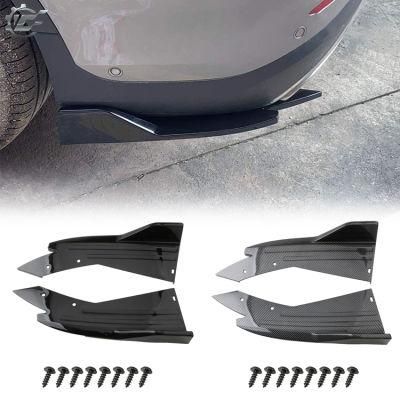 Universal Car Splitters Spoiler Guard Black Carbon Fiber Rear Bumper Canards Fin Diffuser Winglet Side Skirt Lip Wrap Angle 2PCS