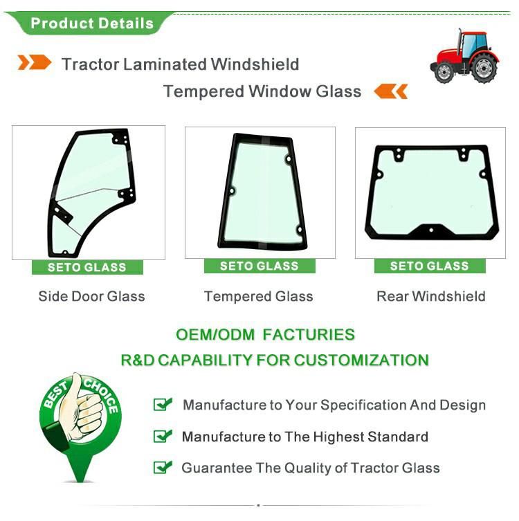 High Quality Tractor Window Glass, Tractor Side Window Glass