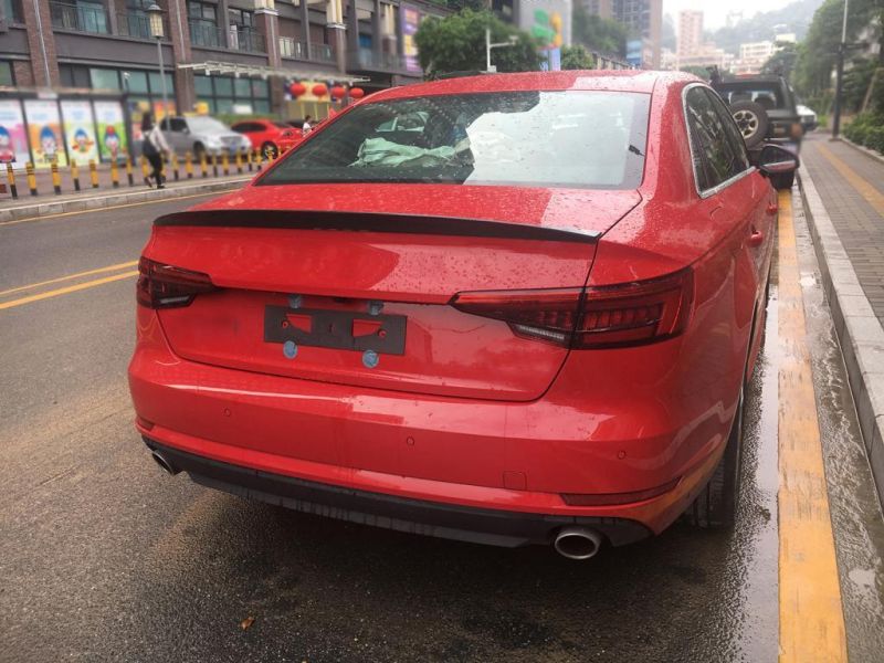 Carbon Fiber Rear Trunk Spoiler Lip Diffuser for Audi A4 B9 Sline S4 17-18