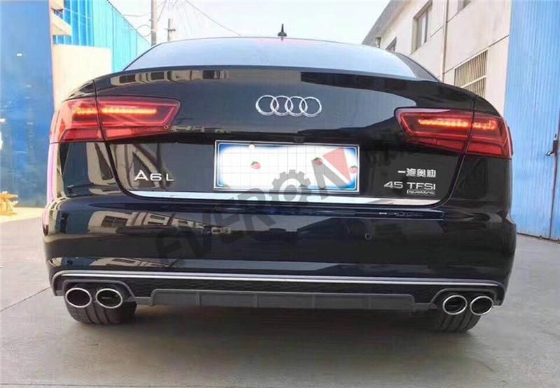 Rear Lip with Exhaust Tips for 2016 Audi A6 Change to S6 Looking