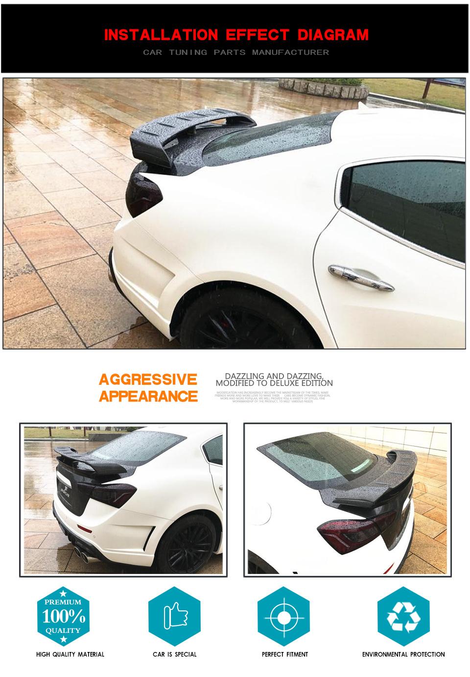 Carbon Fiber Rear Trunk Spoiler for Maserati Ghibli 2014-2020