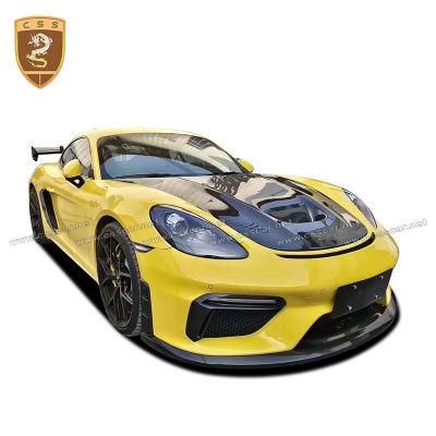 Half Carbon Fiber Gt4 Style Car Rear Diffuser Front Bumper Engine Hood Body Kit for Porsche 718 Boxster Bodykit