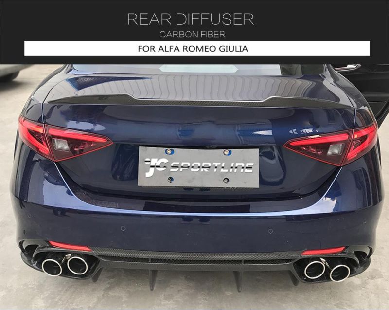 Carbon Fiber Car Rear Bumper Diffuser for Alfa Romeo Giulia Sedan 4 Door 2017-2020