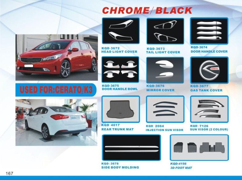 Factory Wholesale Full Kit Accessories Chrome/Black for Cerato/K3