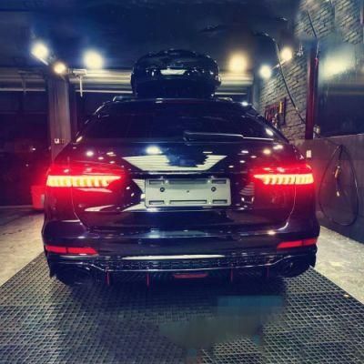 Lip Spoiler Auto Rear Lip Black Rear Diffuser with Exhaust Pipe for Audi RS7 2019 2020 2021
