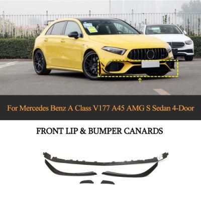 Carbon Fiber Front Bumper Canards for Mercedes Benz a Class V177 A45 Amg S Sedan 4-Door 2020-2022