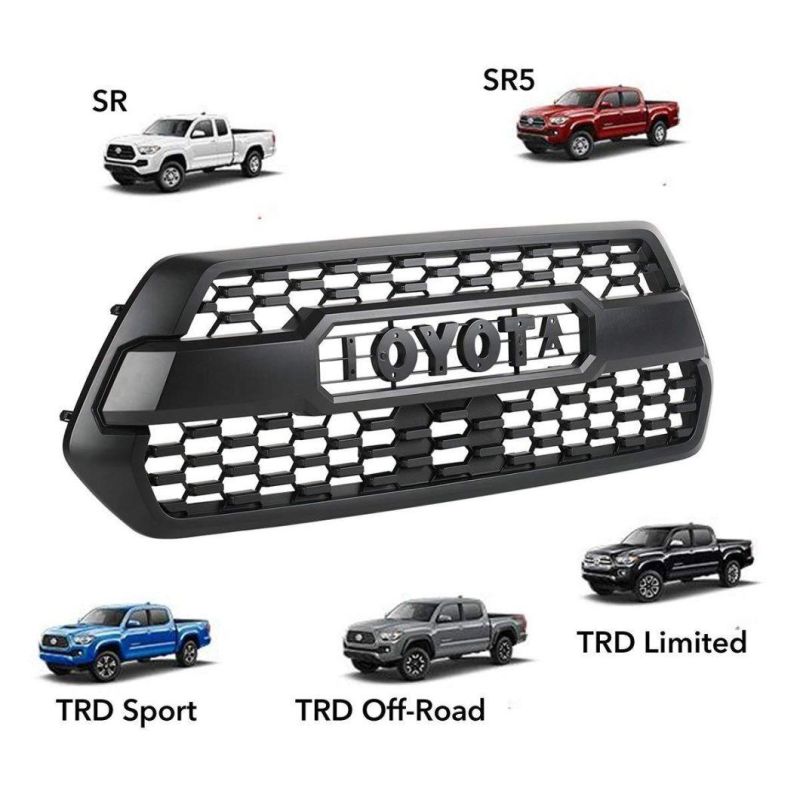 Grille for Toyota Tacomatrd PRO Black ABS Plastic Grill 2016 2017 2018 2019 2020 2021