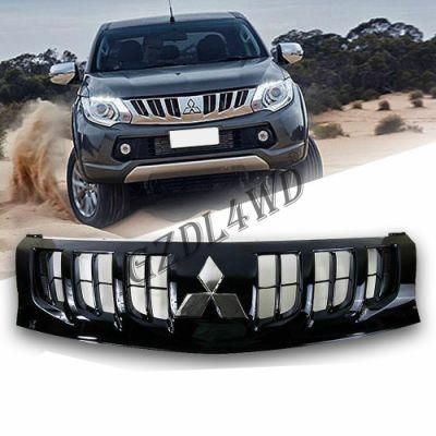 Gloss Black Chrome Logo Front Grill Grille for Mitsubishi L200 Mn Ml Mq Triton 15-on