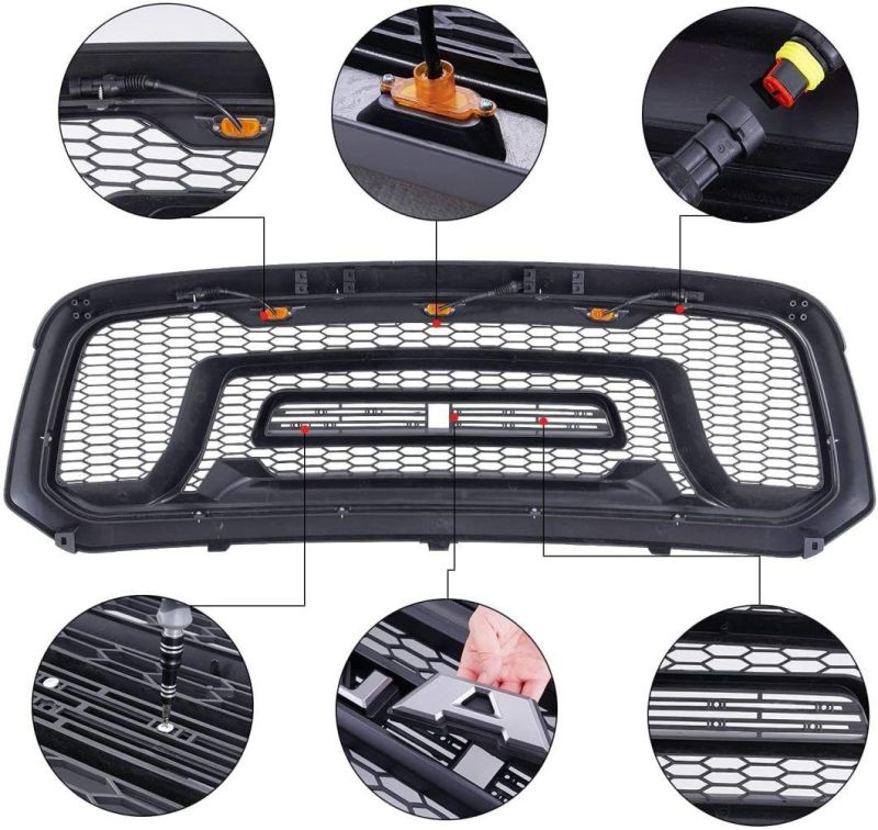Auto Parts Exterior Accessories RAM Front Grills, Fit for Dodge RAM 1500 2013 - 2018 Grille with RAM Letters