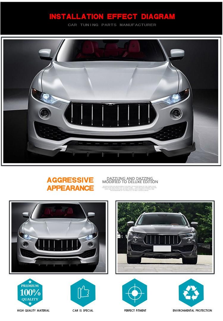 Carbon Fiber Front Center Lip for Maserati Levante S Sport Utility 4-Door 2016-2017