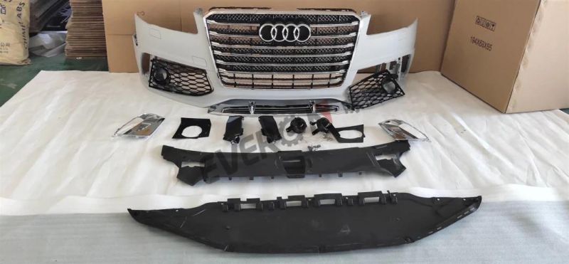 Upgrade RS8 Auto Body Kits Front Bumper Assy with Grille for Audi A8 W12 D4 D5 2011-2018