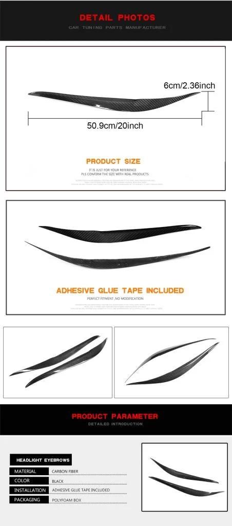 Dry Carbon Fiber Headlight Eyelids for BMW M2 F87 F22 F23 220I 228I M235I M Sport Coupe 2-Door 2014-2018