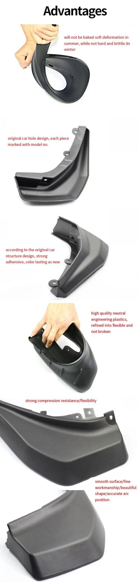 Auto Mudflaps Mud Flap Fit for Audi Q2l 2018 Mud Flaps Splash Guards Mudguards Fender Front&Rear Outer Parts