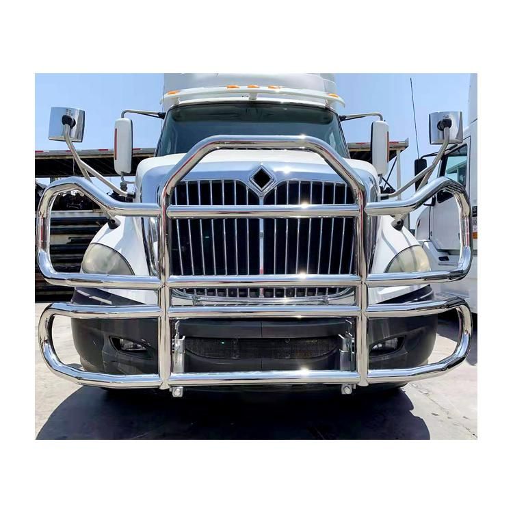 North America 304 Stainless Steel Heavy Semi Big Truck Front Bumper Deer Grille Guard with Brackets for Mack Pinnacle07-14