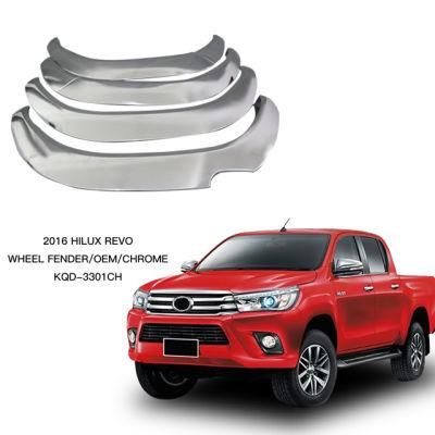 Chrome Fender Flares Trim Replacement Plastic Fender Flare for Hilux Revo 2016